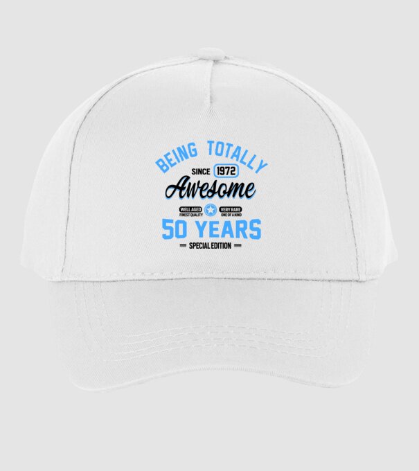 50 years of being totally awesome model alb pe tricou