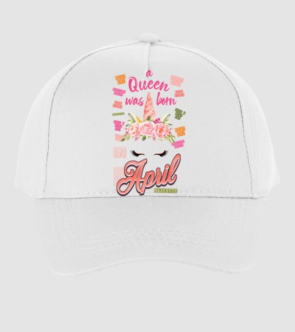 A queen was born in ÁPRILIS model alb pe tricou