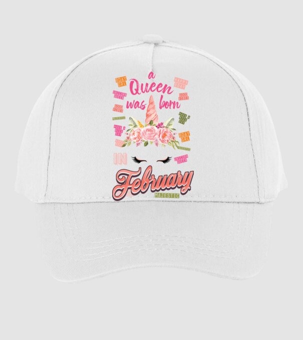 A queen was born in FEBRUÁR model alb pe tricou