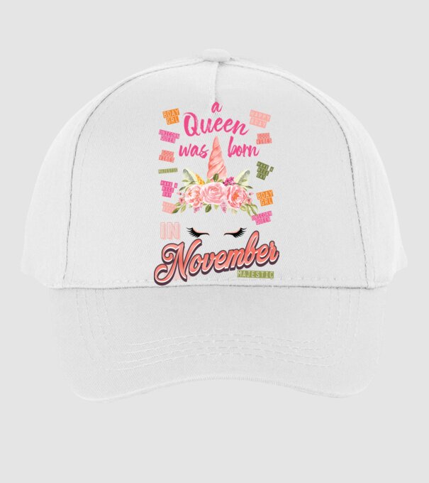 A queen was born in NOVEMBER model alb pe tricou