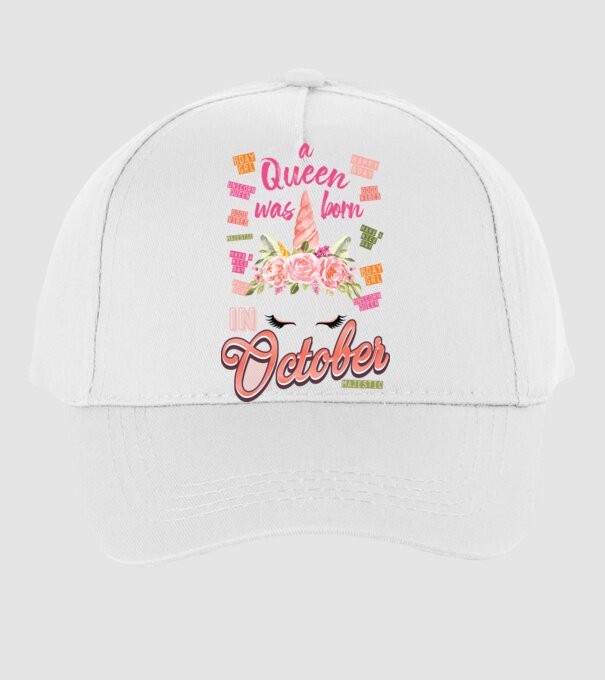 A queen was born in OKTÓBER model alb pe tricou