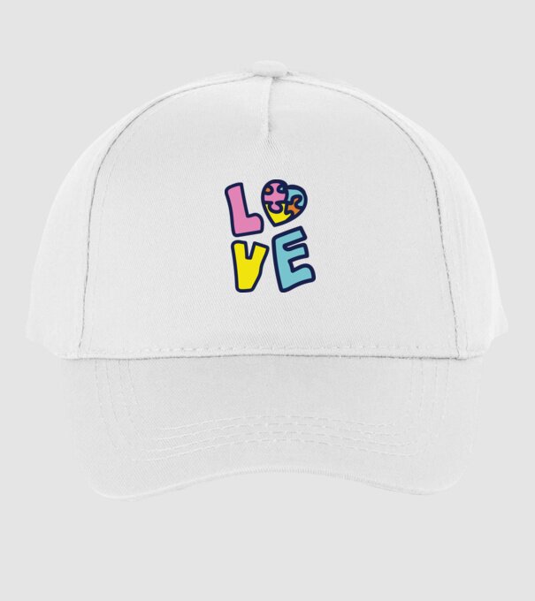 Ziua Mondială a Autismului LOVE model alb pe tricou