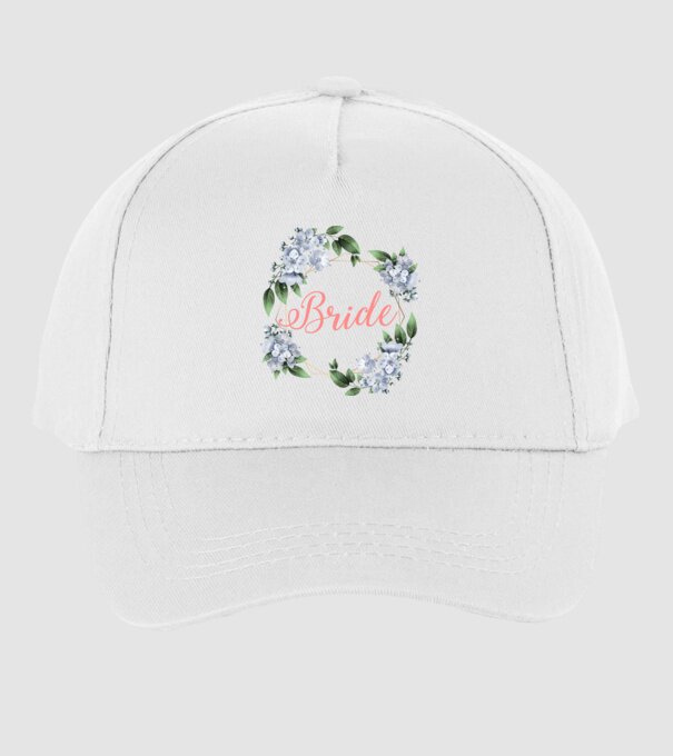 BRIDE blue floral model alb pe tricou