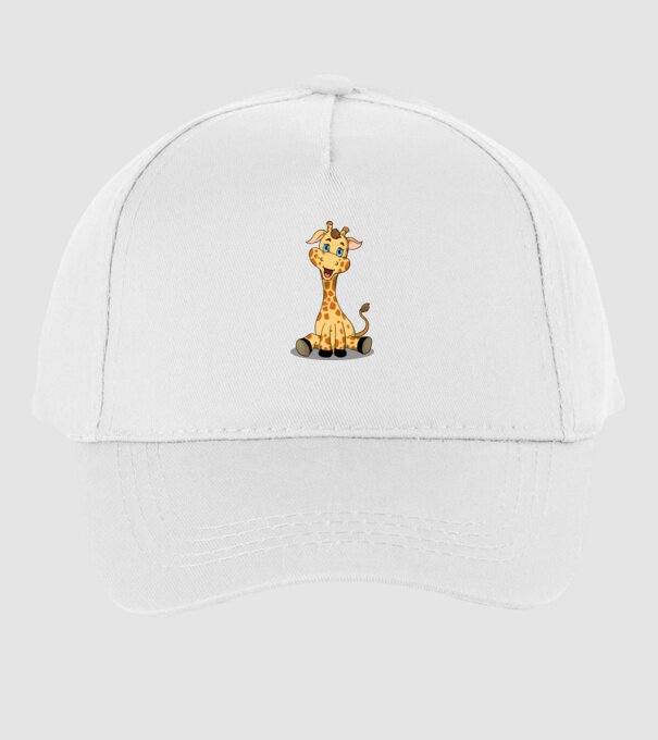 Cute giraffe model alb pe tricou