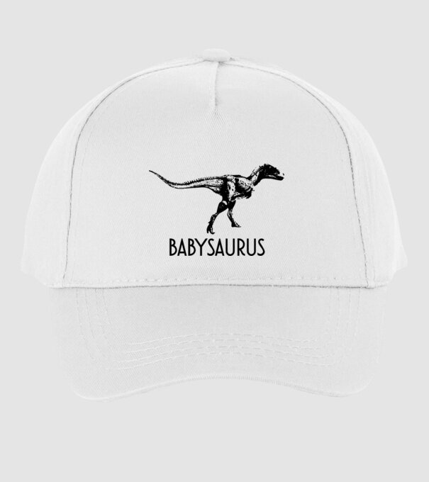 Familia de dinozauri Babysaurus model alb pe tricou