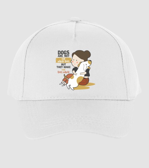 Dogs make our lives whole model alb pe tricou
