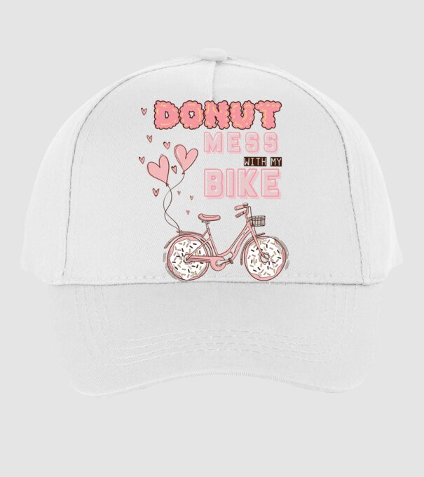 Donut mess with my bike model alb pe tricou