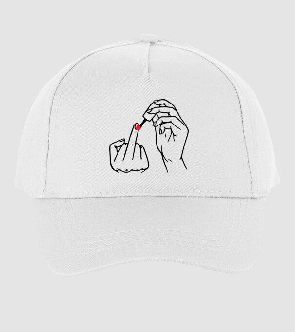 Nail polish Fuck U model alb pe tricou