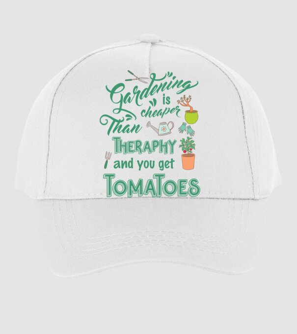 Gardening is cheaper than theraphy model alb pe tricou