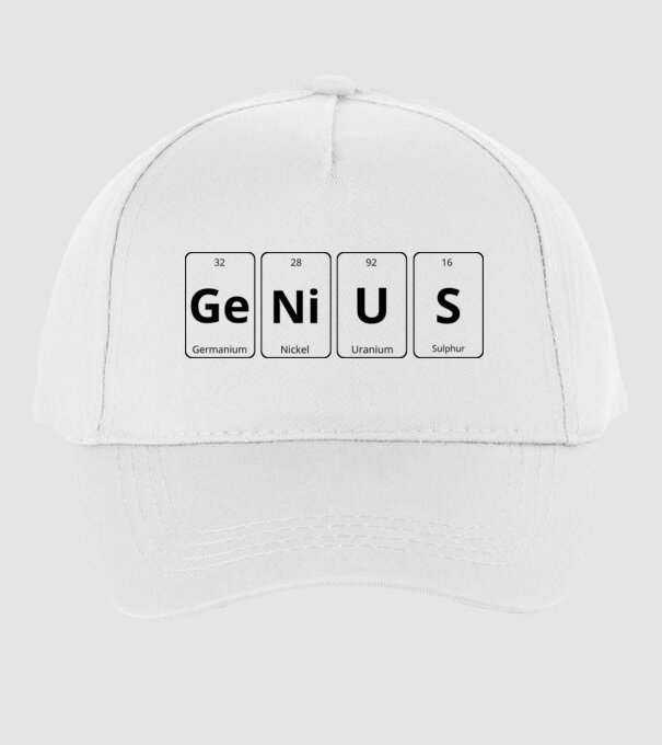 Genius periodic model alb pe tricou