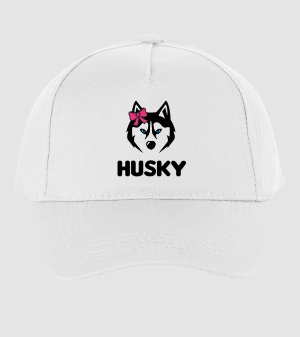 Husky fată model alb pe tricou