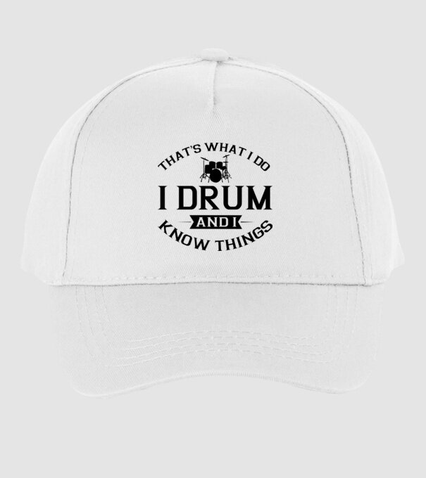 I drum I drink and I know things model alb pe tricou