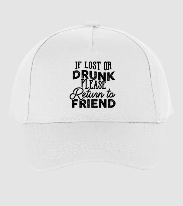 IF LOST OR DRUNK model alb pe tricou