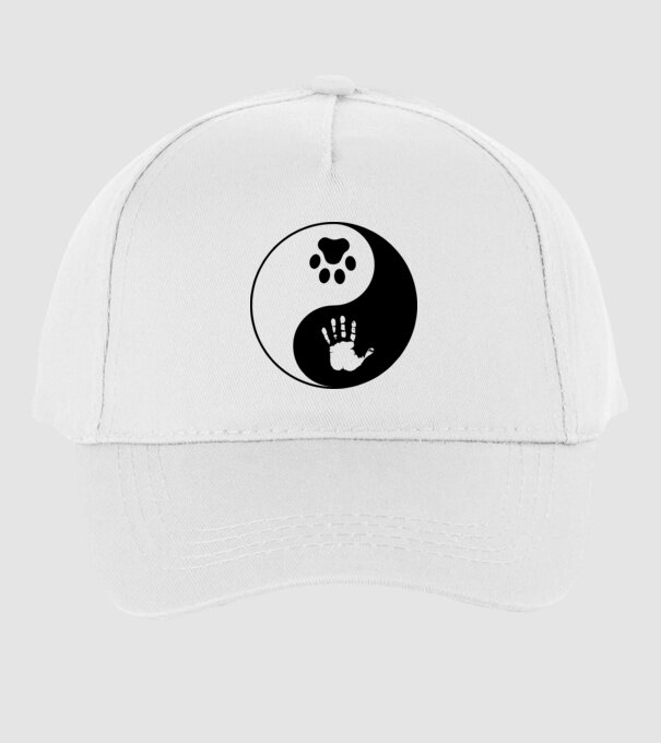 Yin-Yang Dog model alb pe tricou