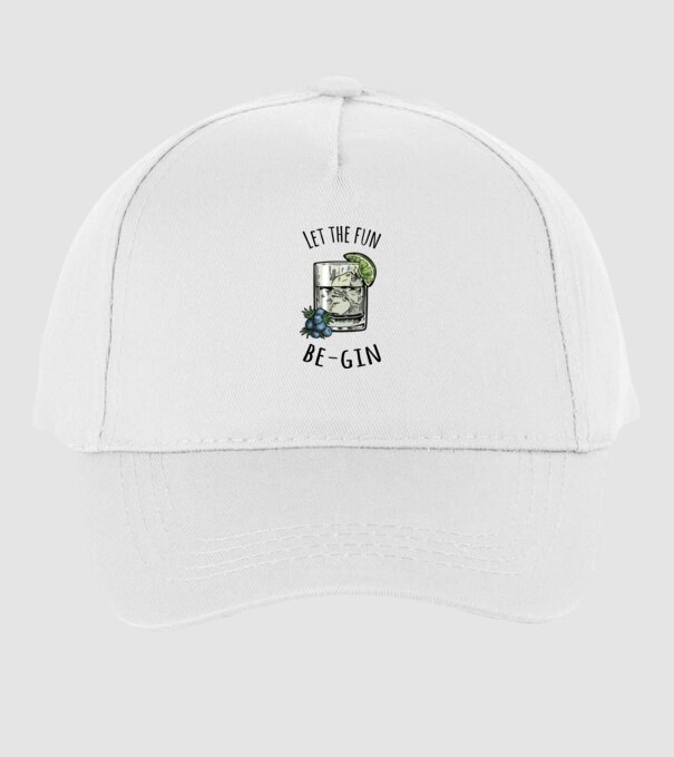 Let the fun be gin model alb pe tricou