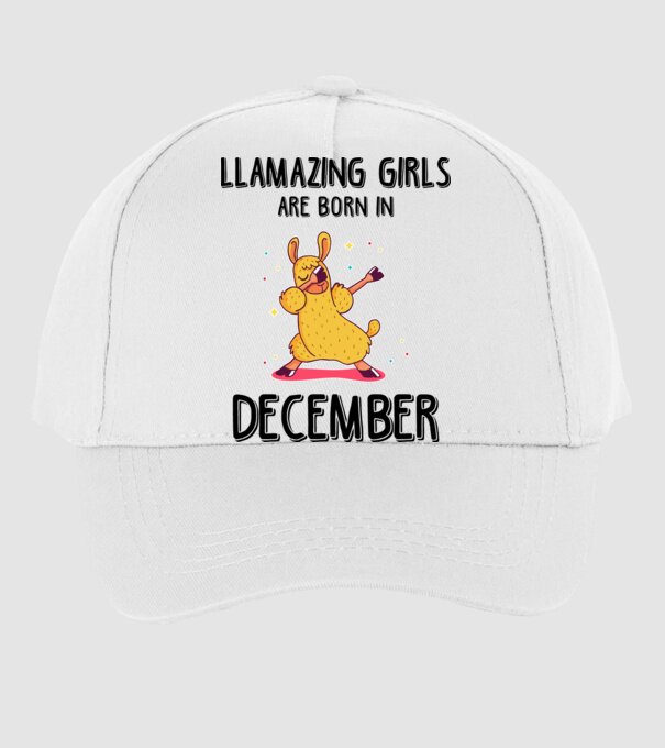Llamazing girls are born in december black model alb pe tricou