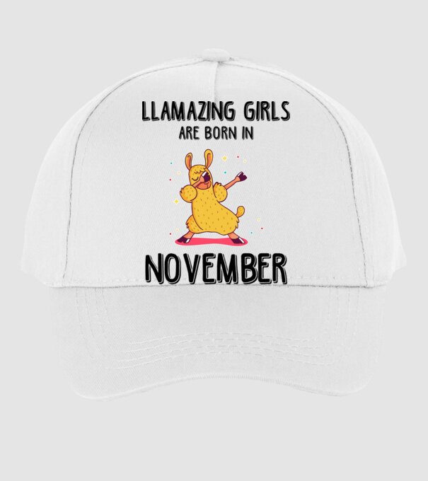 Llamazing girls are born in november black model alb pe tricou