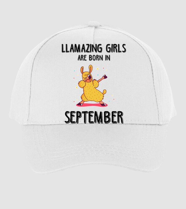 Llamazing girls are born in september black model alb pe tricou
