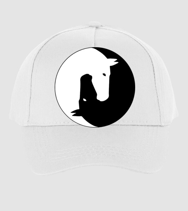 Lovas ying-yang model alb pe tricou