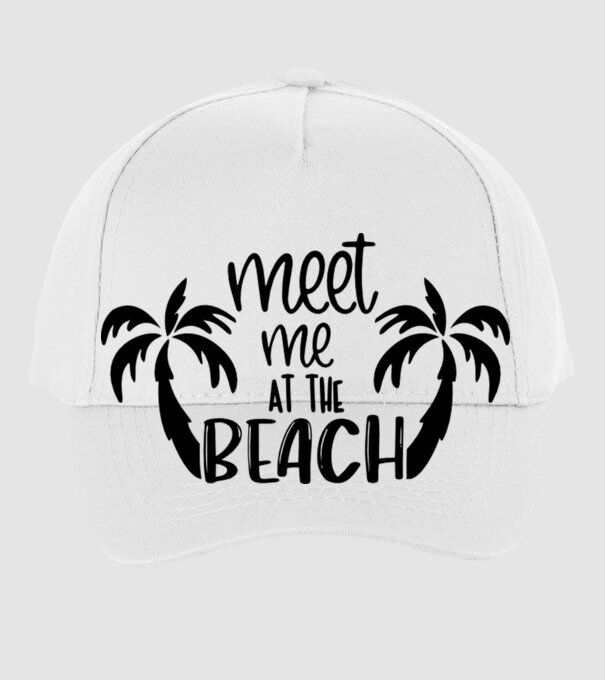 Meet me at the beach model alb pe tricou