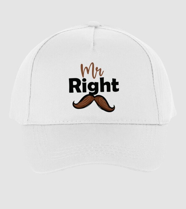 Mr right model alb pe tricou