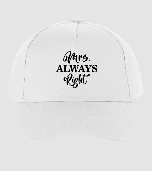 Mrs always right model alb pe tricou