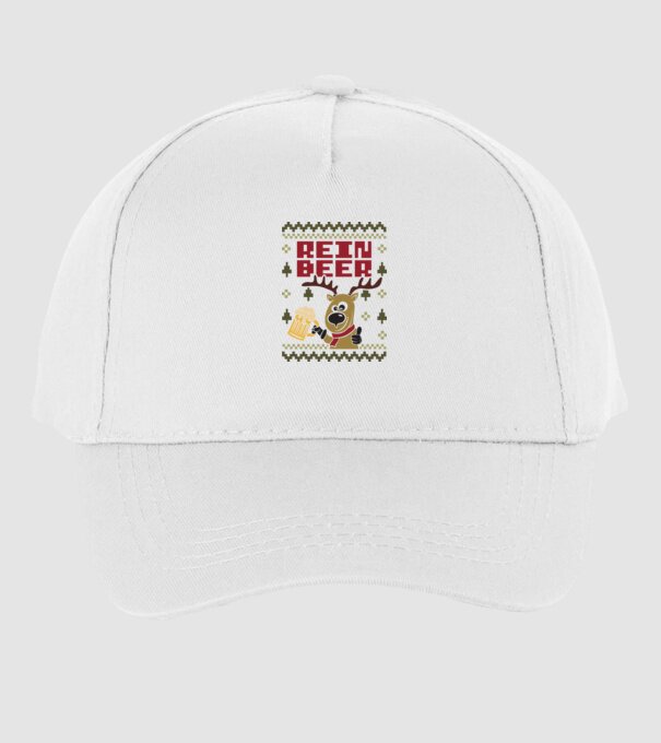 Reinbeer ugly sweater model alb pe tricou
