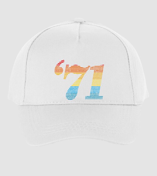 Retro Birthday 1971 model alb pe tricou