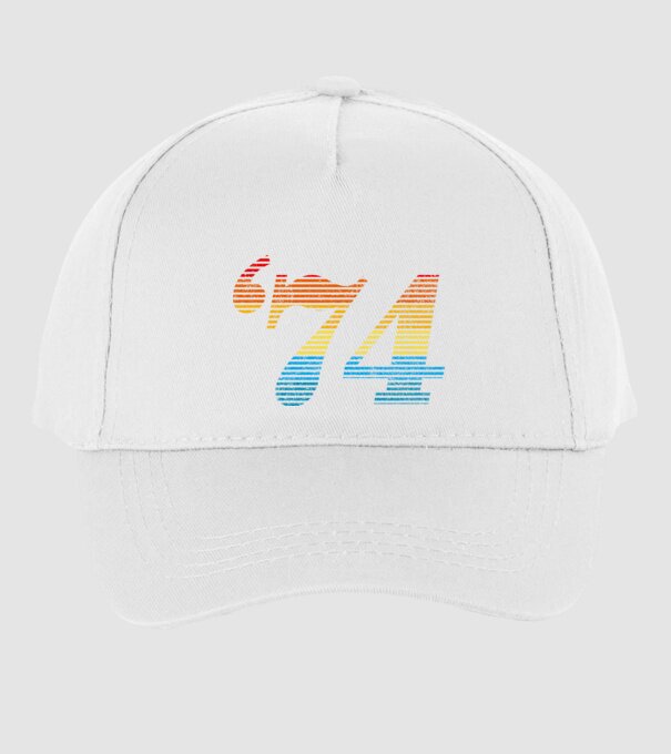 Retro Birthday 1974 model alb pe tricou
