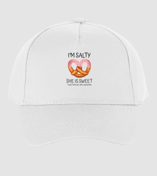 'I''m Salty She is sweet' model alb pe tricou