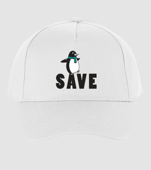 Save penguin model alb pe tricou