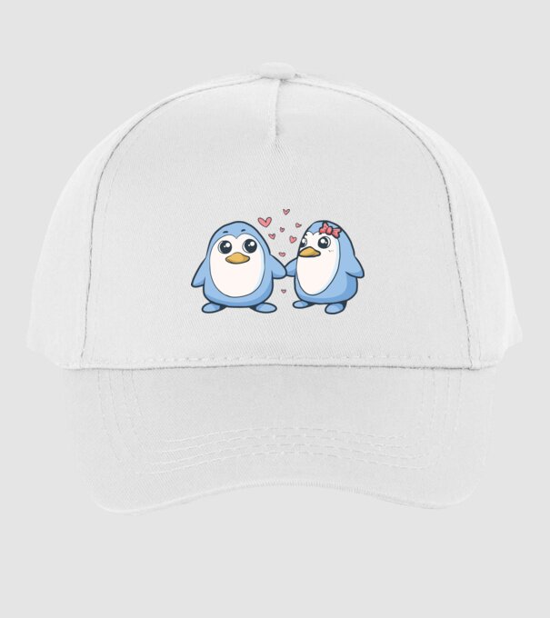 PINGUIN ÎNDRĂGOSTIT 2 model alb pe tricou