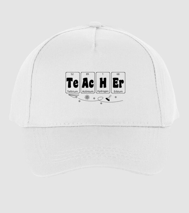 Teacher periodic model alb pe tricou