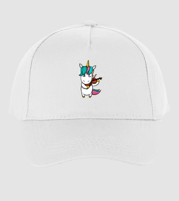 Unicorn Violin model alb pe tricou