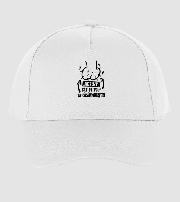 Acest - cap de pulă - se căsătorește! model alb pe tricou