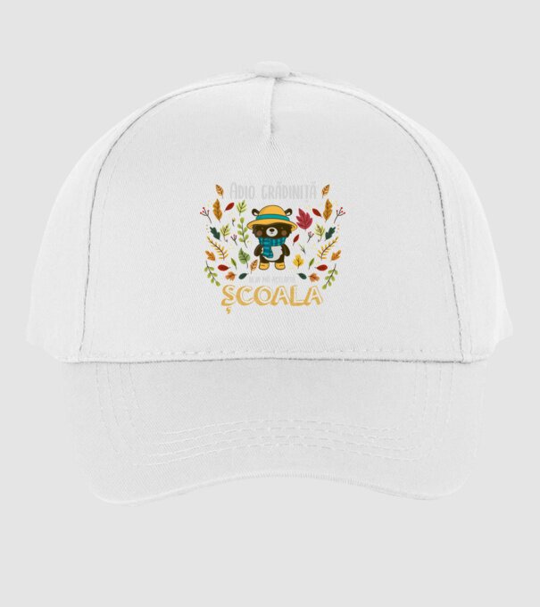 Adio grădiniță, acum sunt deja școlar model alb pe tricou
