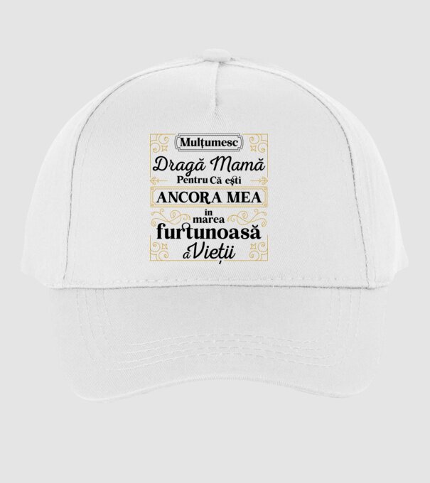 Ancora mea model alb pe tricou