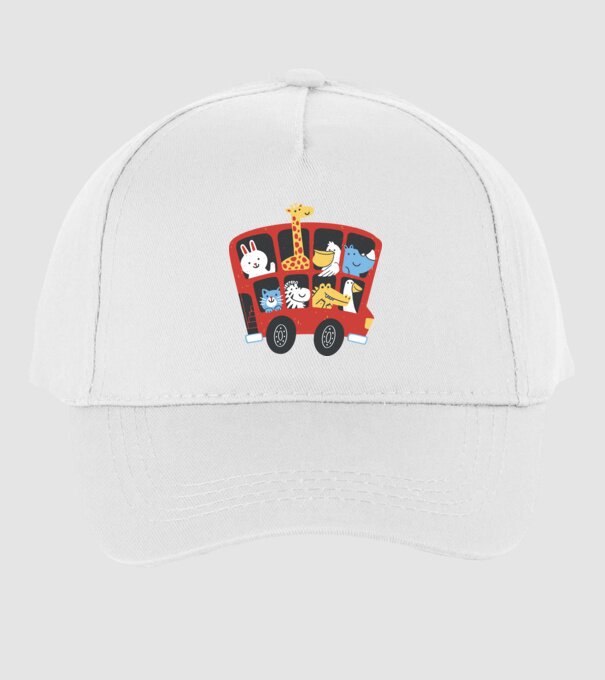 Autobuze model alb pe tricou