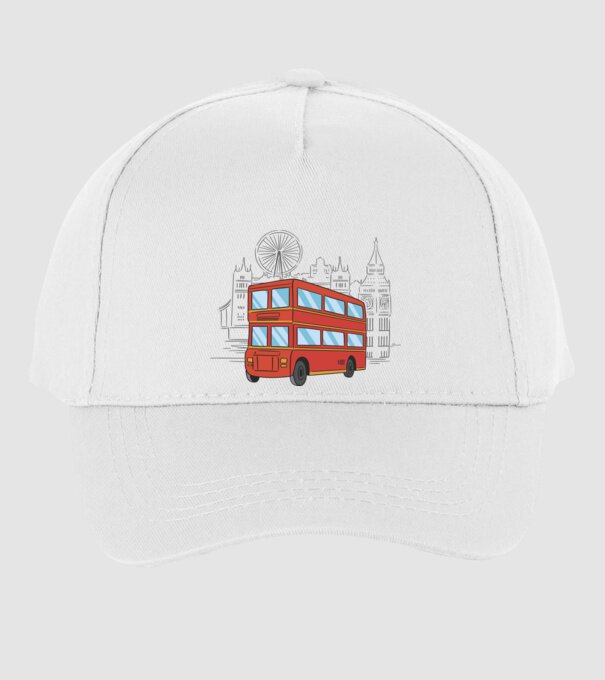 Autobuze model alb pe tricou