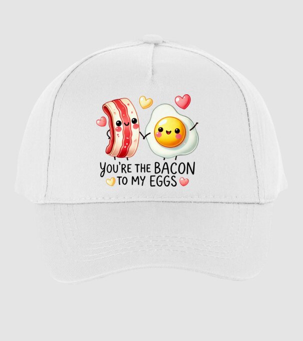 Bacon to my Eggs model alb pe tricou