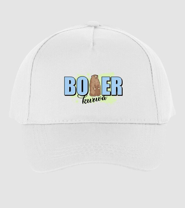 Bober Kurwa model alb pe tricou