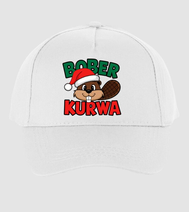 Bober kurwa xmas model alb pe tricou