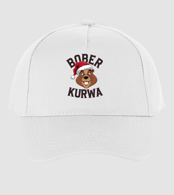 Bober kurwa xmas model alb pe tricou