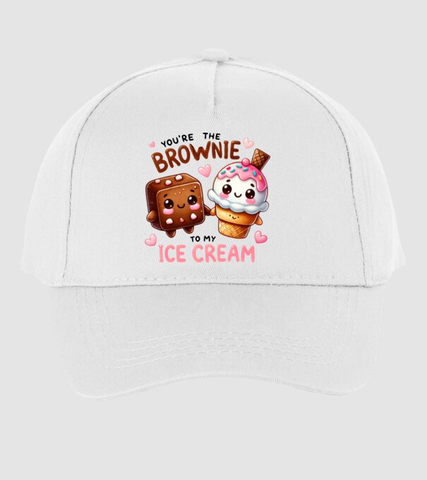 Brownie to my Ice Cream model alb pe tricou