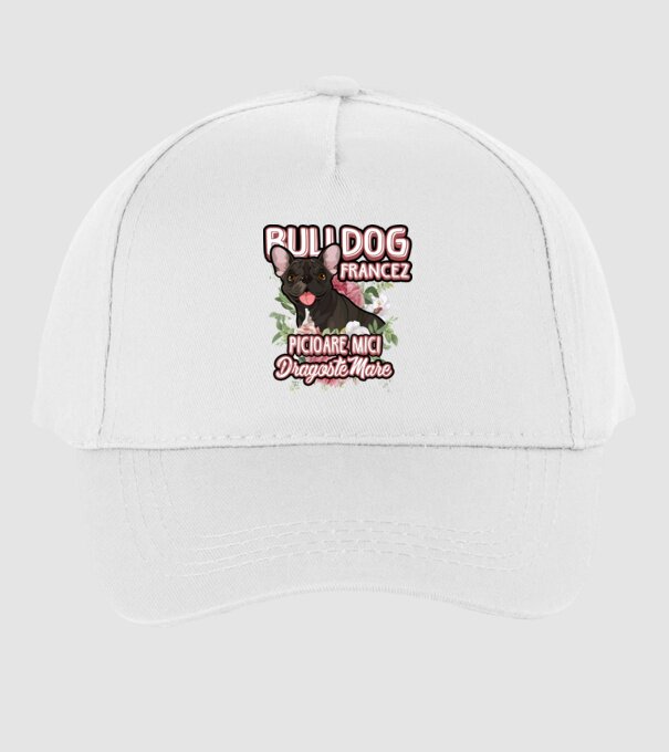 bulldog francez - picioare mici dragoste mare model alb pe tricou