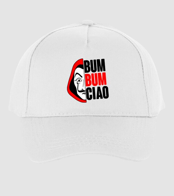 bumbum ciao money heist model alb pe tricou
