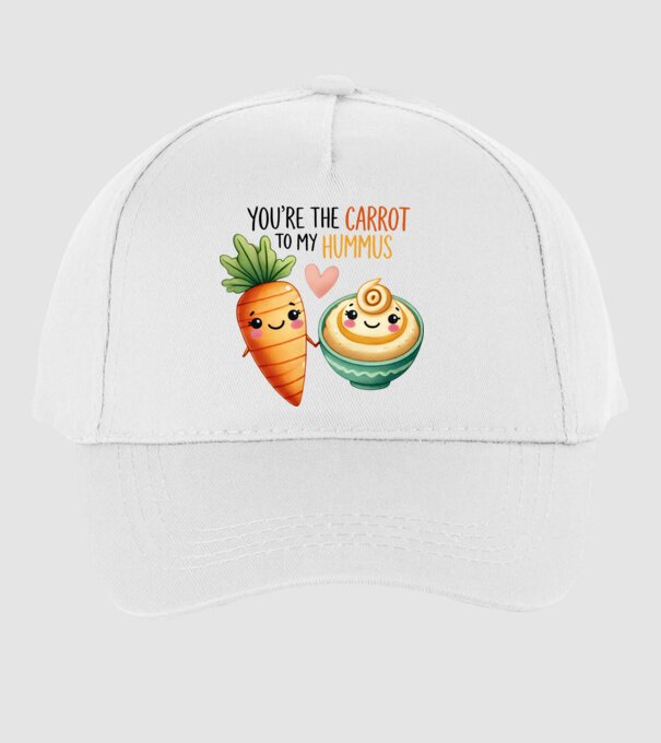 Carrot to my Hummus model alb pe tricou