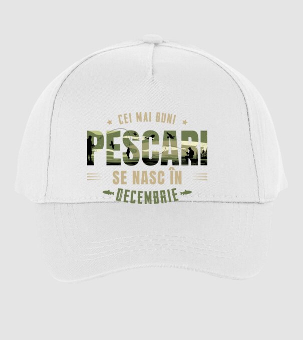 Cei mai buni pescari se nasc în decembrie model alb pe tricou
