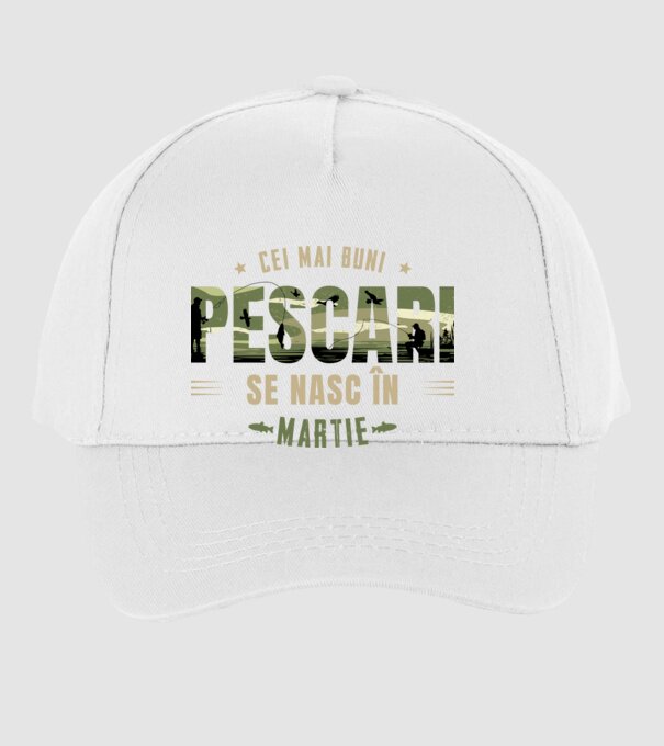 Cei mai buni pescari se nasc în martie model alb pe tricou