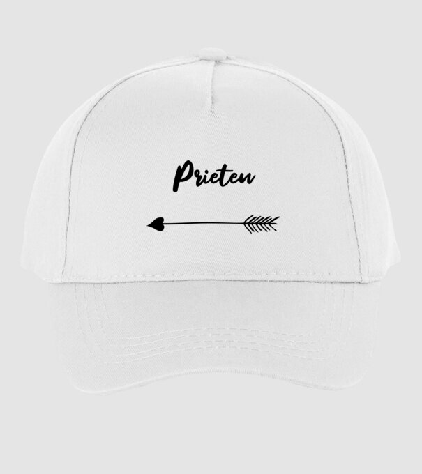 prieten model alb pe tricou